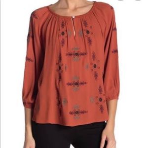 Anthropologie Embroidered Boho Top